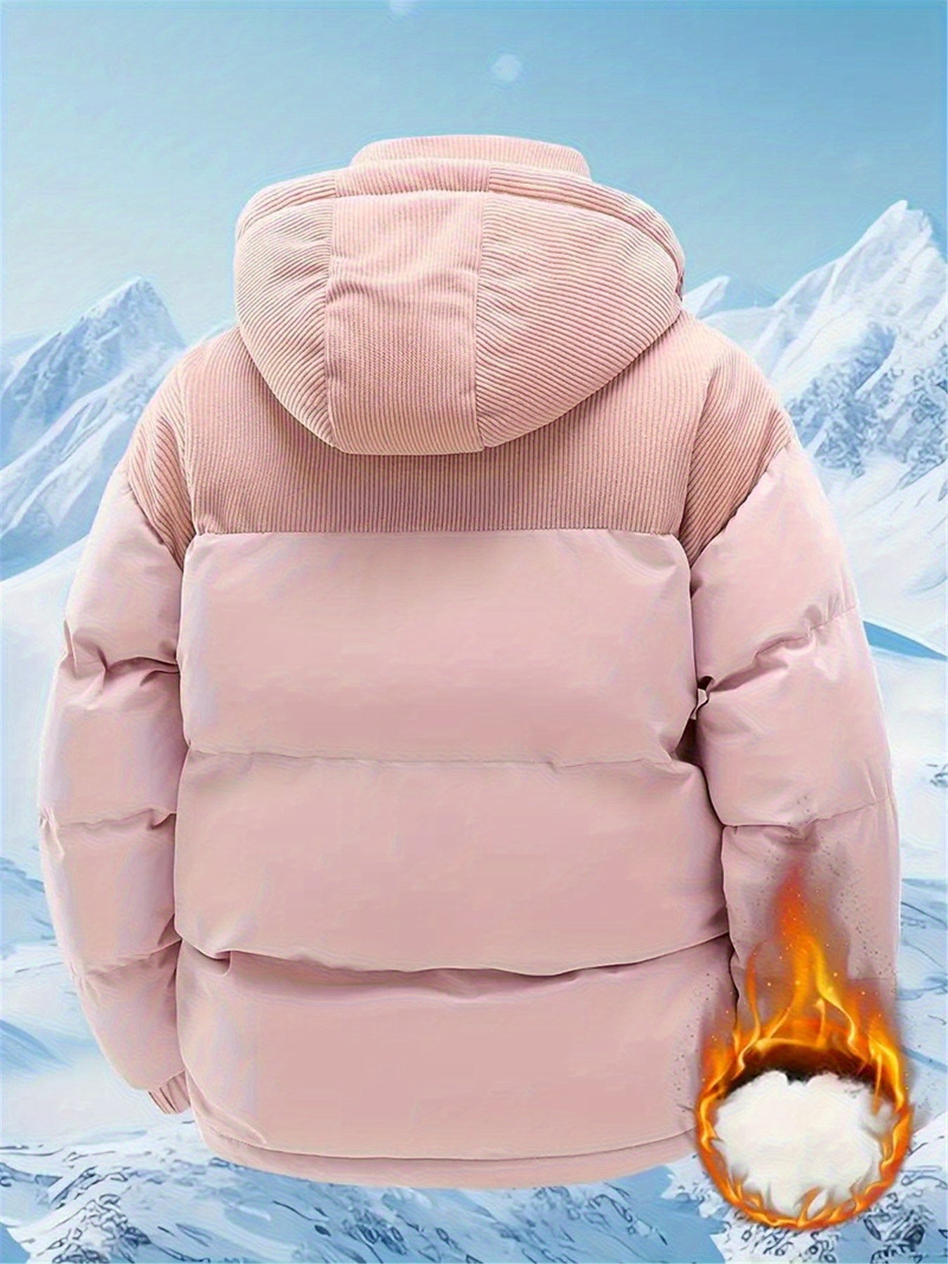 Veste Homme, Vintage Ample Coupe-Vent Chaude, Capuche Amovible, Automne et Hiver, 1 pièce