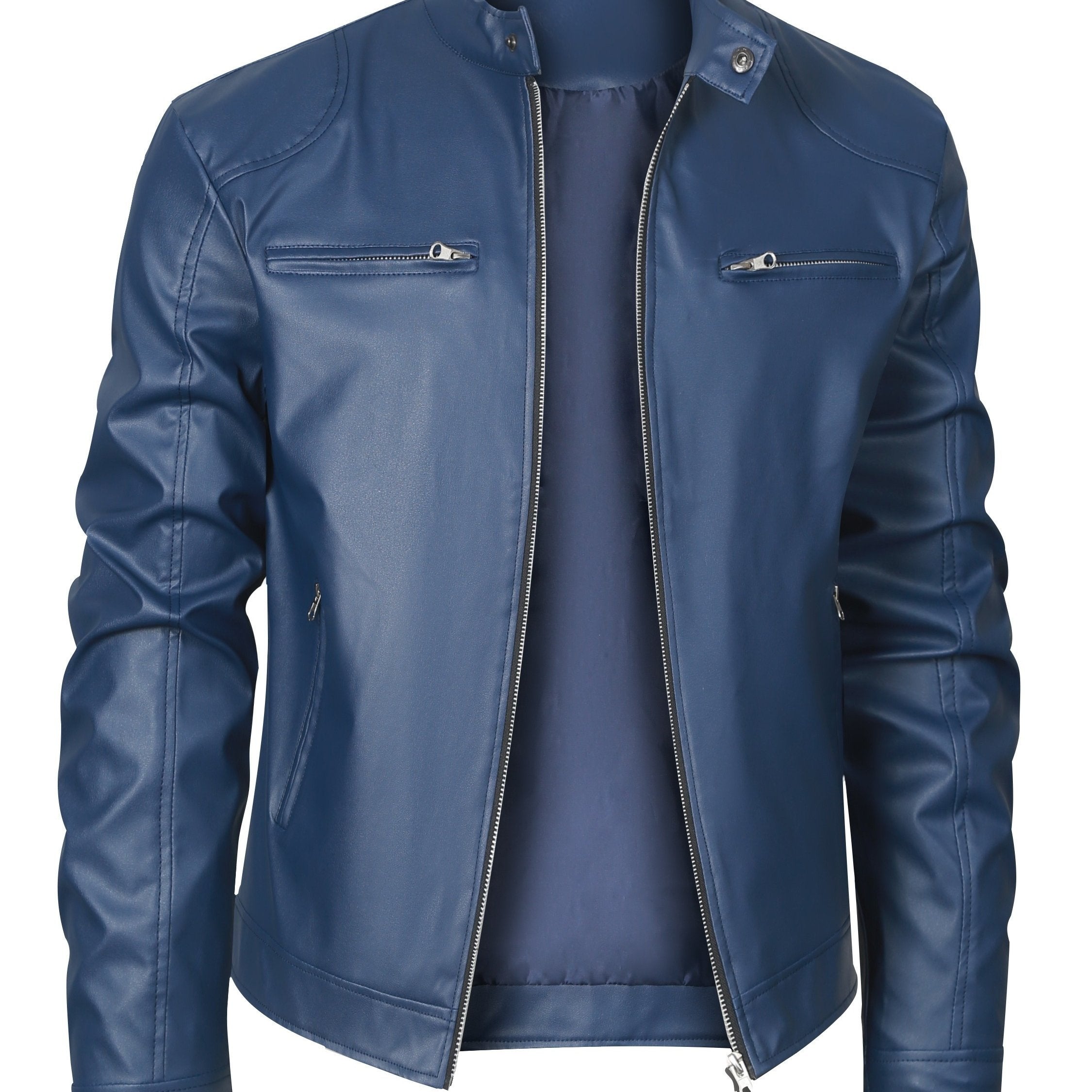 Nouvelle veste d'automne et d'hiver pour hommes, manteau pour hommes, vêtement de moto européen et américain, manteau d'hiver coupe-vent à col montant pour hommes