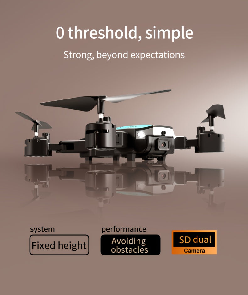 Drone aérien T6 avec caméra double HD, décollage et atterrissage en une touche, évitement d'obstacles intelligent à 540°, reconnaissance gestuelle, maintien de position intelligent, quadcoptère pliable