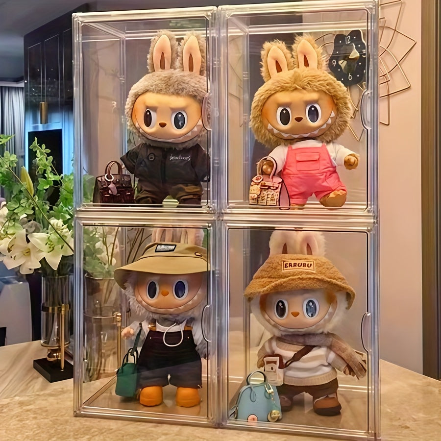 1pc Acrylic LABUBU Transparent Collection Cabine