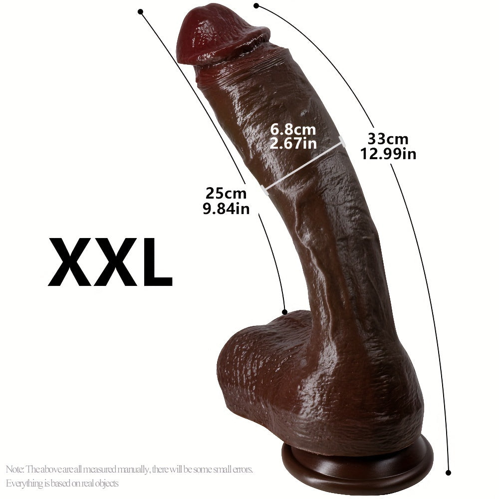 Gode féminin en silicone liquide noir multi-tailles, sexe masculin très épais et réaliste, barre de plaisir en silicone souple, ventouse solide, jouet sensuel pour adultes, sans pile nécessaire pour hommes et femmes