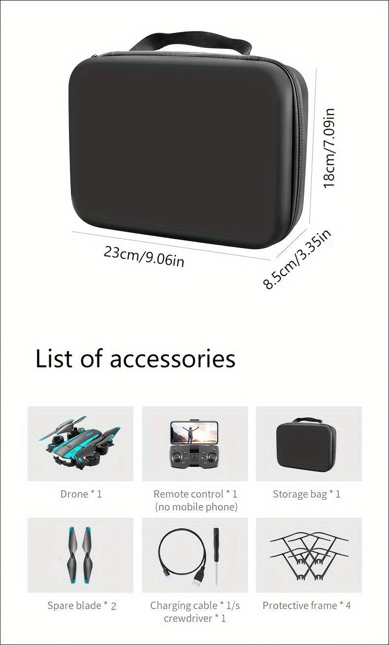 Drone aérien T6 avec caméra double HD, décollage et atterrissage en une touche, évitement d'obstacles intelligent à 540°, reconnaissance gestuelle, maintien de position intelligent, quadcoptère pliable