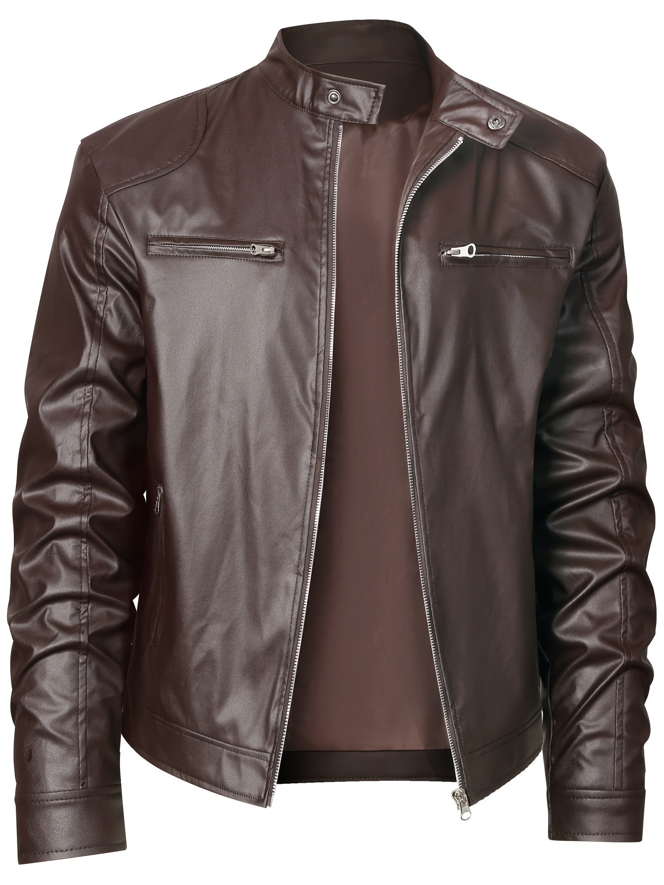 Nouvelle veste d'automne et d'hiver pour hommes, manteau pour hommes, vêtement de moto européen et américain, manteau d'hiver coupe-vent à col montant pour hommes