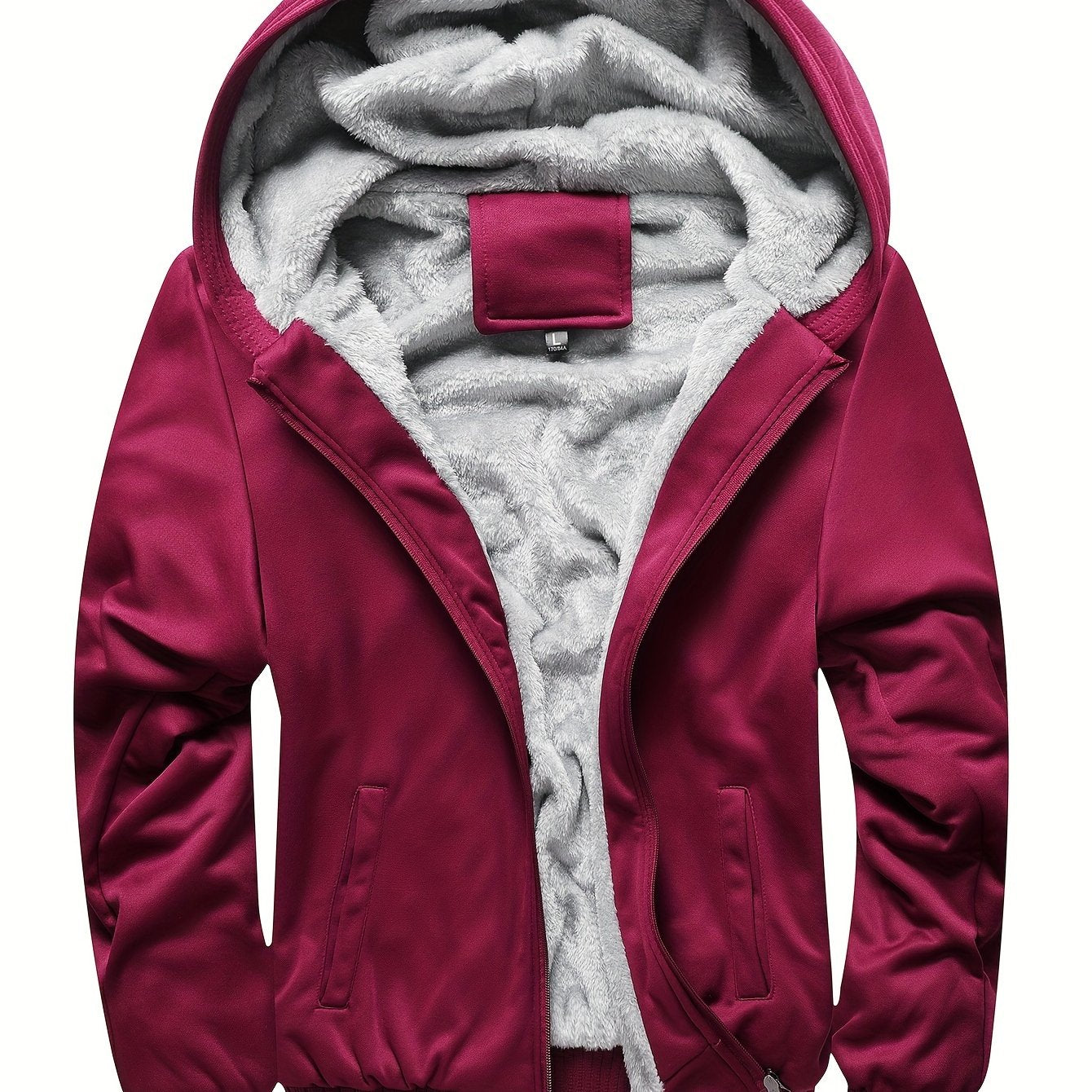 Veste à capuche en polaire chaude pour hommes, sweat épais zippé pour l'automne et l'hiver