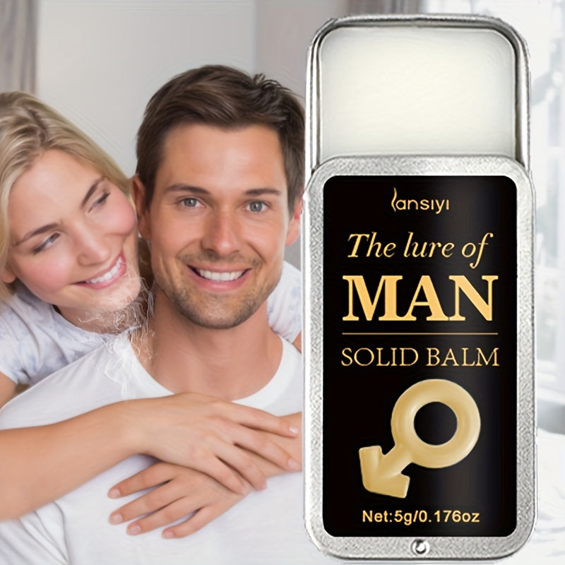Lansiyi Men's Solid Perfume Balm - 0.176oz, Refreshing & Long-Lasting Scent with Coconut Lubricant, Bergamot & Lavender, Beverage-Free
