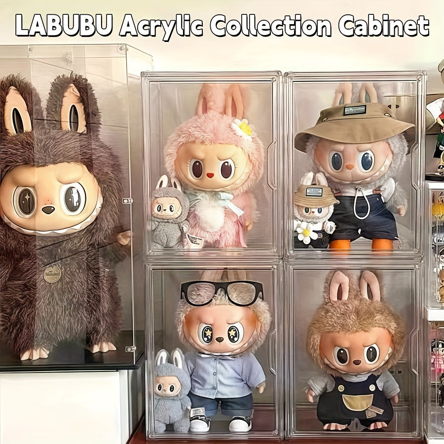 1pc Acrylic LABUBU Transparent Collection Cabine