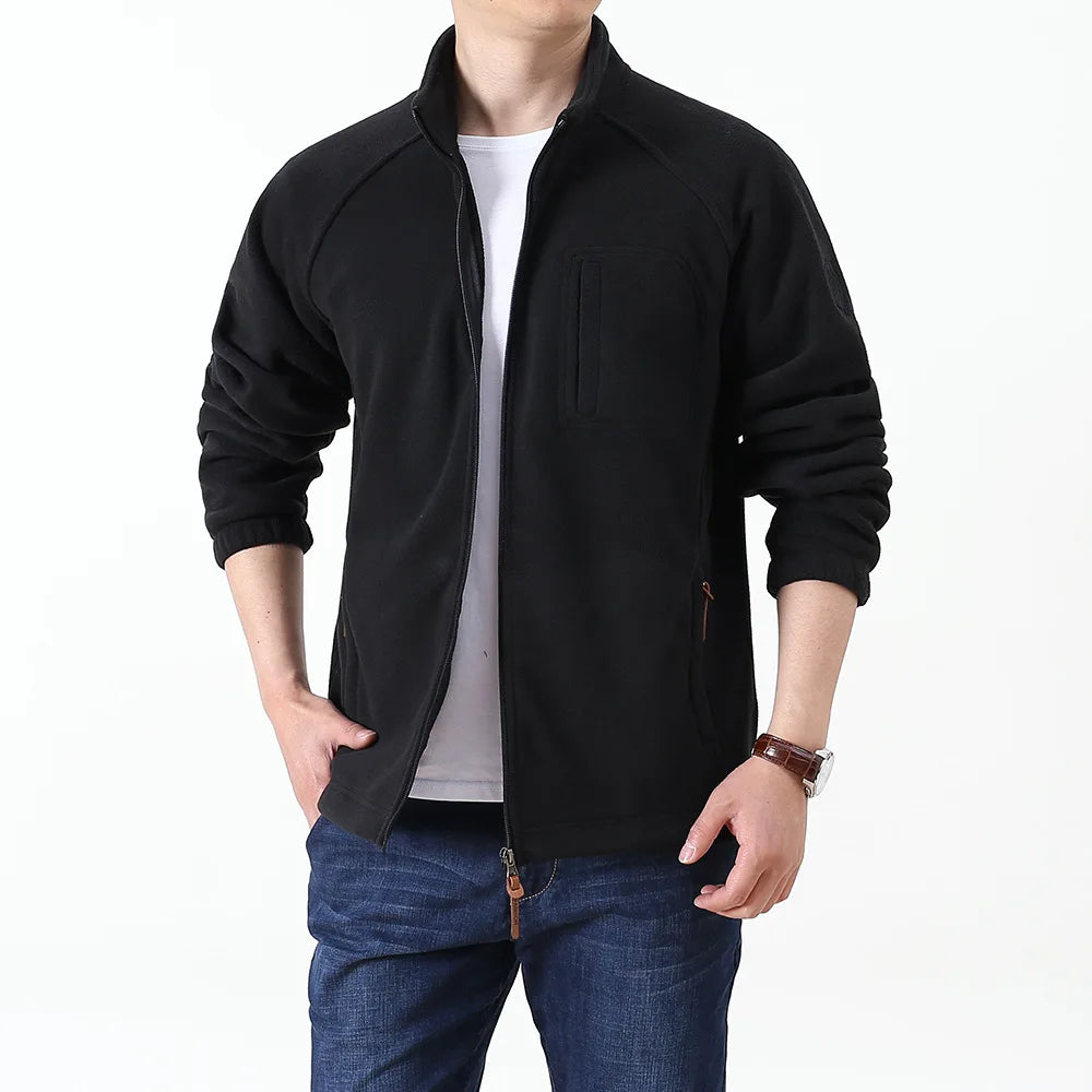 Nouvelle veste pour hommes automne et hiver Sweat-shirt en polaire ample Veste extérieure unie pour hommes