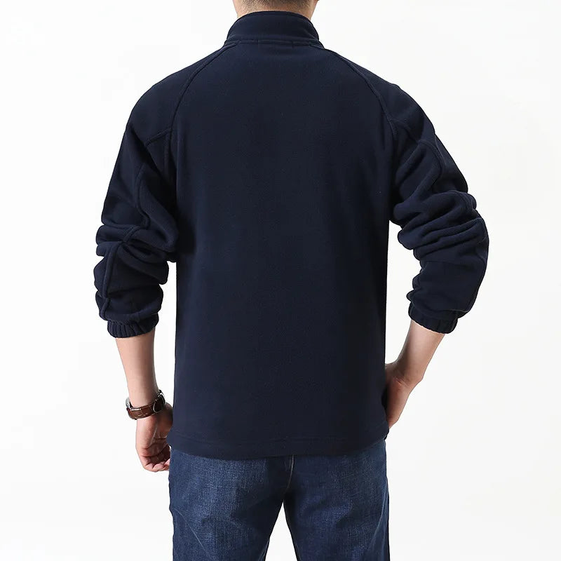 Nouvelle veste pour hommes automne et hiver Sweat-shirt en polaire ample Veste extérieure unie pour hommes