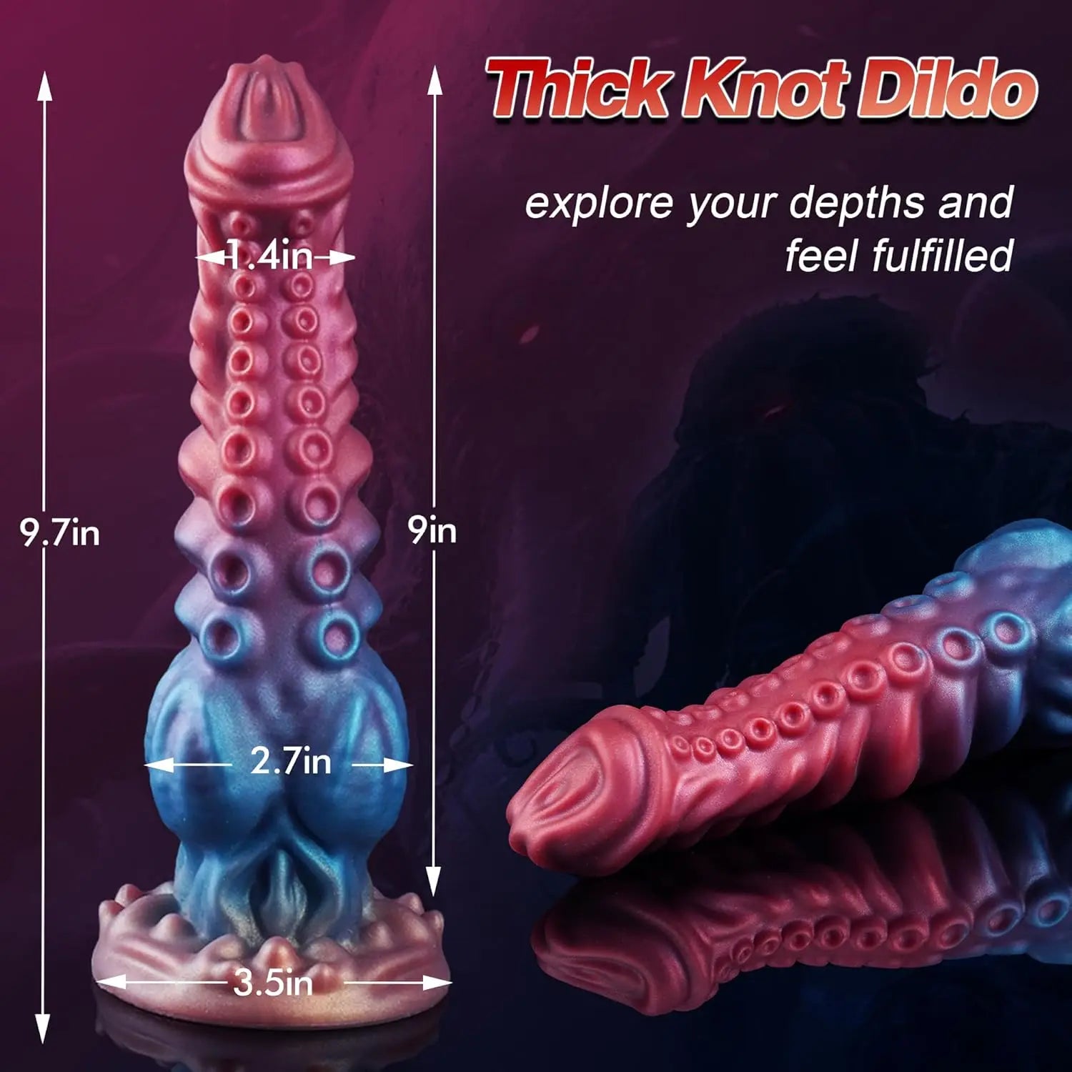Fantasy Monster Alien Tentacle Dildo Huge Knot Dildo with Suction Cup Huge Silicone Anal Plug G-spot for Women Christmas Gift