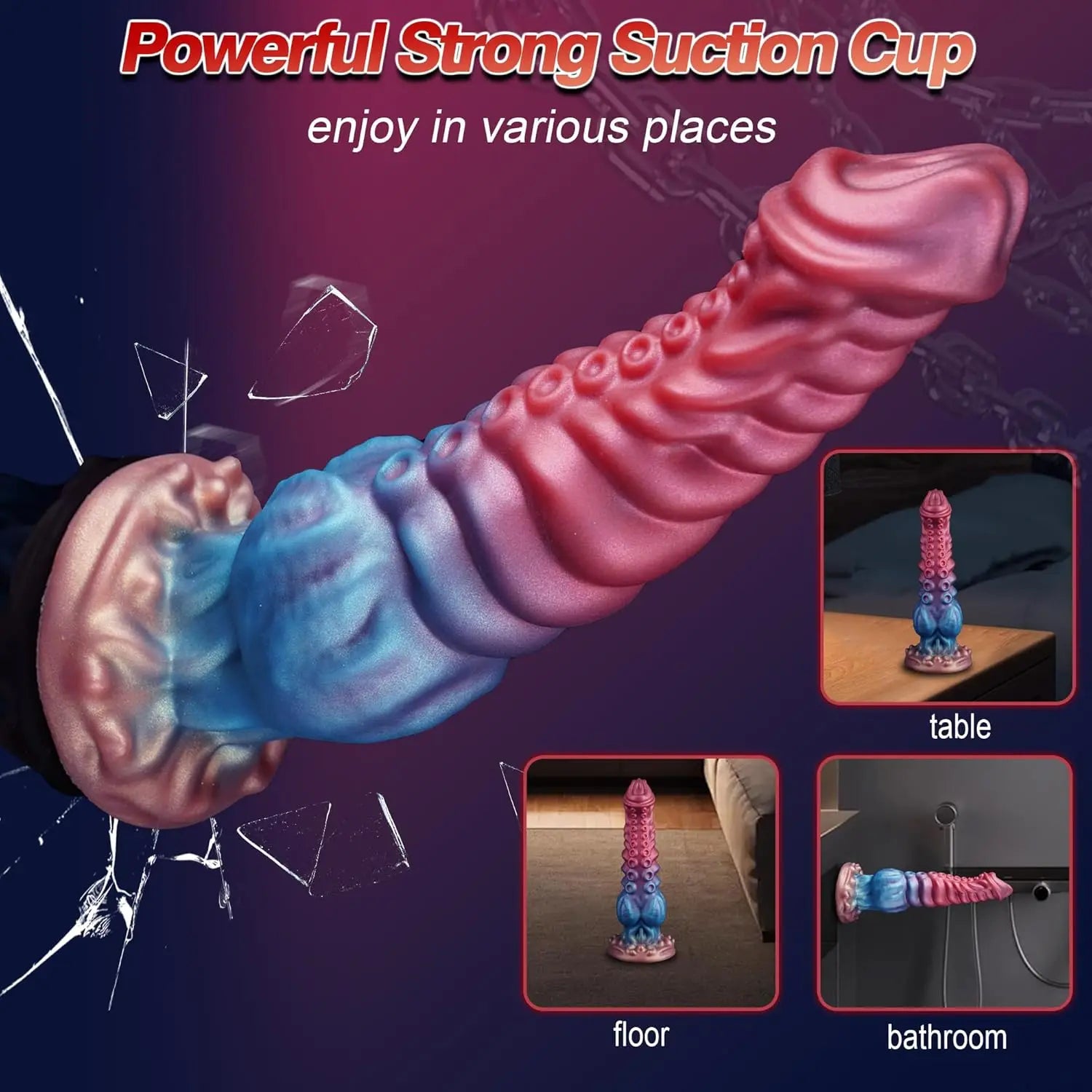 Fantasy Monster Alien Tentacle Dildo Huge Knot Dildo with Suction Cup Huge Silicone Anal Plug G-spot for Women Christmas Gift