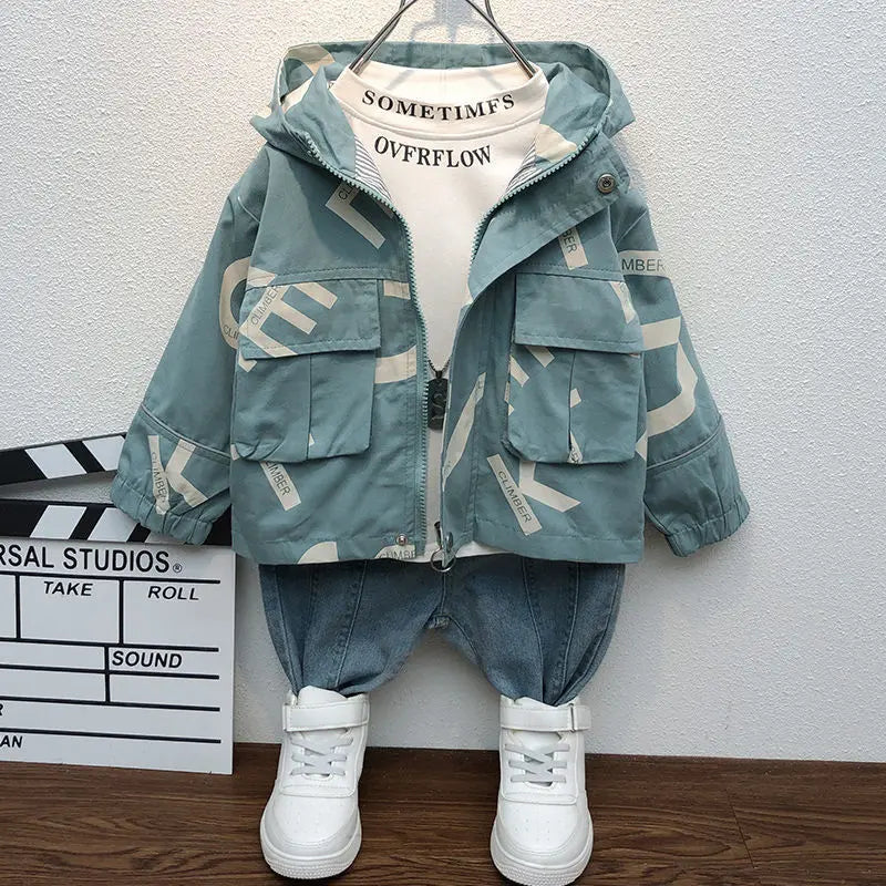 Veste pour enfants printemps et automne, veste anti-tempête pour bébé, version coréenne occidentale du manteau pour garçons