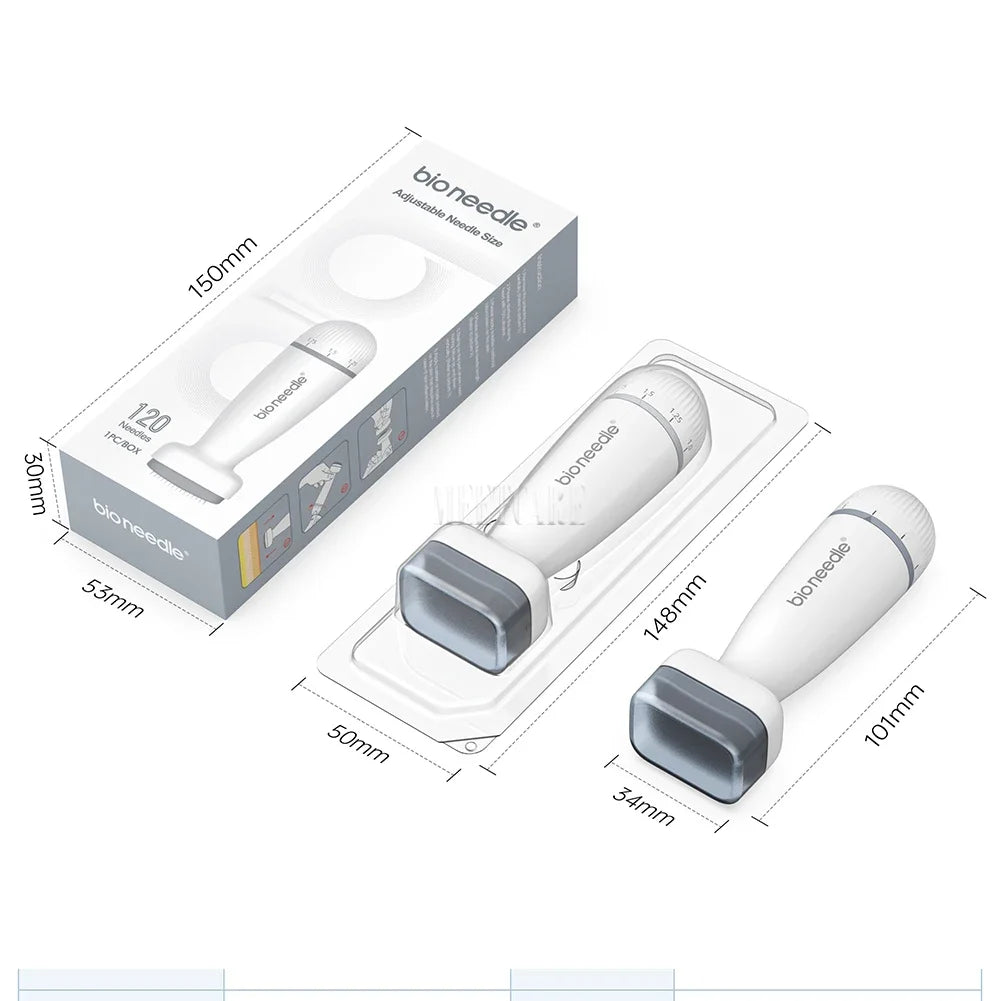 Bio 120pin Derma rouleau timbre ajuster aiguille Derma Microneedle stylo pour barbe croissance des cheveux Microneedling Dermaroller soins de la peau