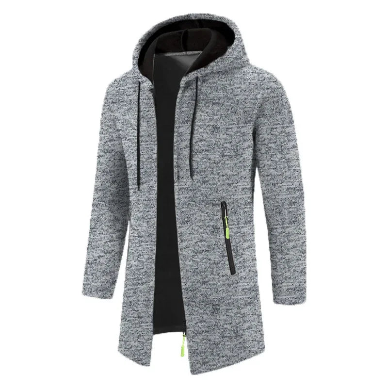 Sweats à capuche à manches longues PVD pour hommes avec fermeture éclair, sweats à capuche surdimensionnés, veste d'hiver, manteau, pull noir