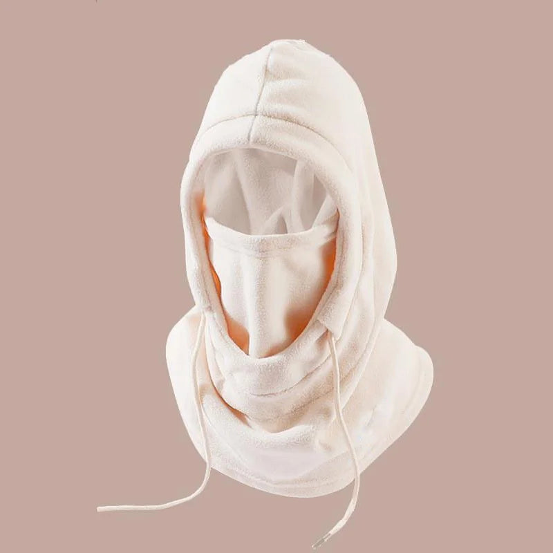Cagoule chauffe-cou en polaire d'hiver, capuche à cordon réglable, masque de Ski unisexe léger et doux pour le cyclisme et les Sports de plein air, 1 pièce