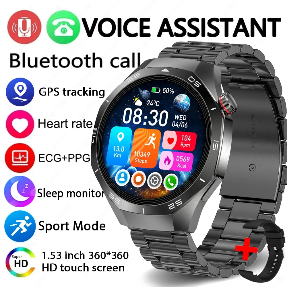 2025 nouveau GT5 Pro GPS piste montre intelligente hommes 360*360 AMOLED écran NFC BT appel étanche moniteur de santé homme montres intelligentes IOS