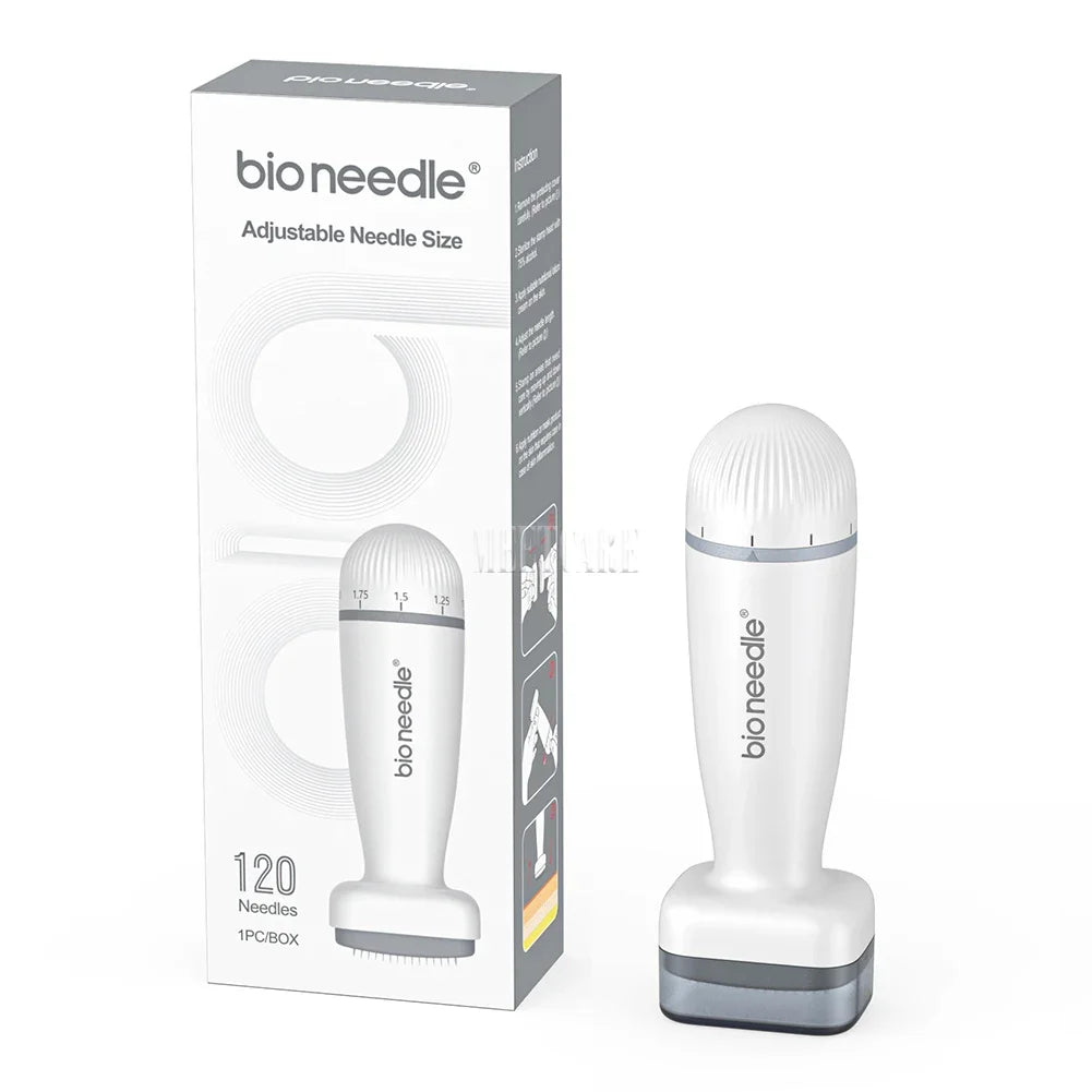 Bio 120pin Derma rouleau timbre ajuster aiguille Derma Microneedle stylo pour barbe croissance des cheveux Microneedling Dermaroller soins de la peau