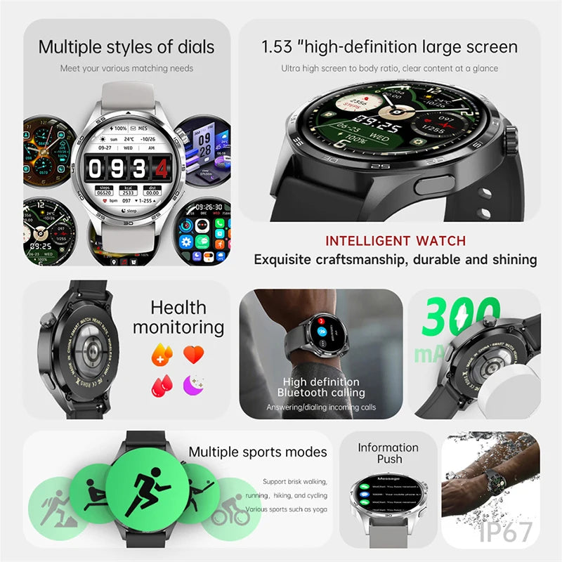 2025 nouveau GT5 Pro GPS piste montre intelligente hommes 360*360 AMOLED écran NFC BT appel étanche moniteur de santé homme montres intelligentes IOS