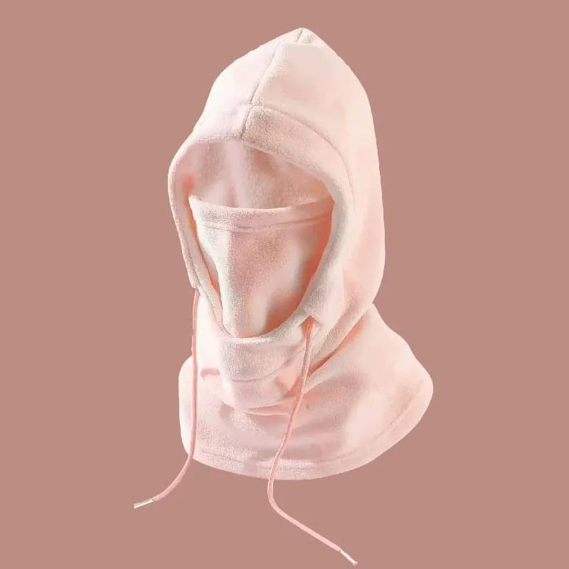 Cagoule chauffe-cou en polaire d'hiver, capuche à cordon réglable, masque de Ski unisexe léger et doux pour le cyclisme et les Sports de plein air, 1 pièce