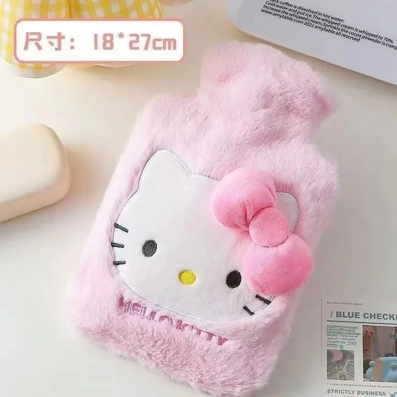 Hello Kitty Kuromi peluche Portable mignon dessin animé bouteille d'eau chaude chaud hiver Anime chaleur sac d'eau bonnes choses pour dortoir fille cadeau