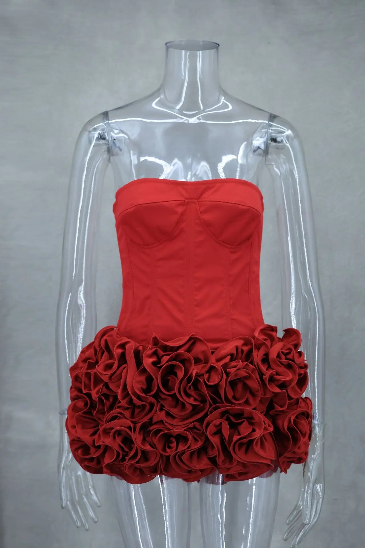 Women Sexy Red 3D Flowers