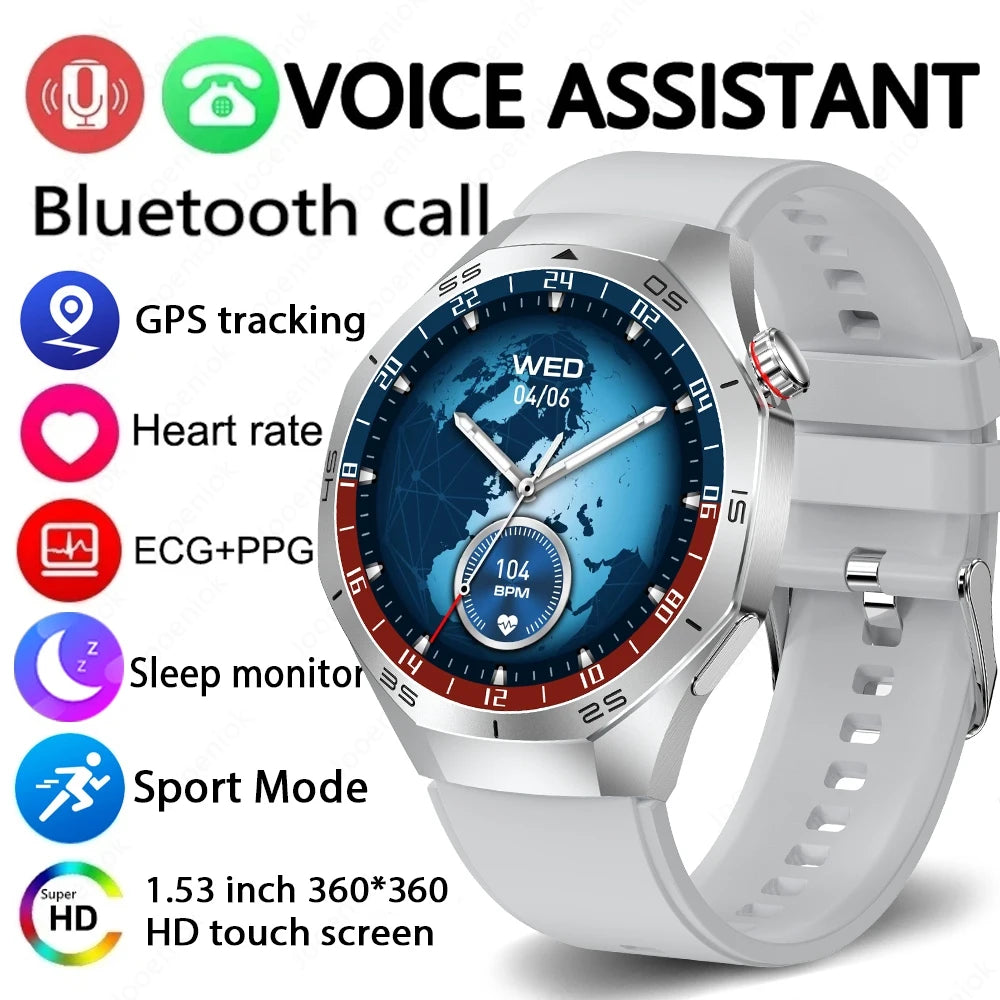 2025 nouveau GT5 Pro GPS piste montre intelligente hommes 360*360 AMOLED écran NFC BT appel étanche moniteur de santé homme montres intelligentes IOS