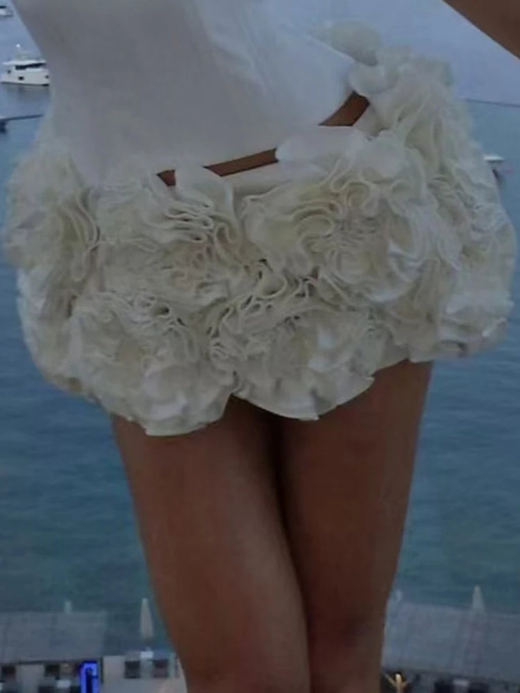 Women Sexy Red 3D Flowers