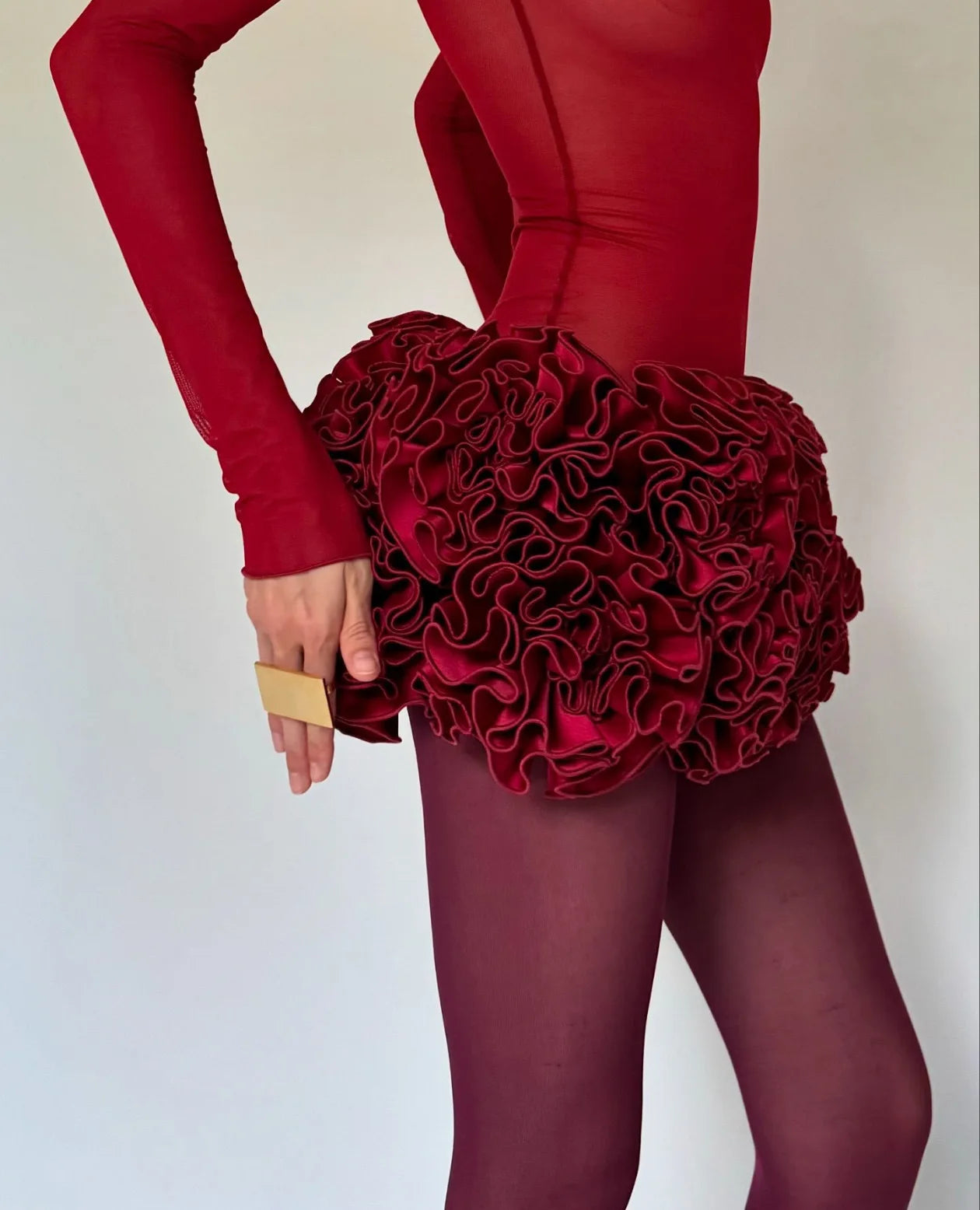 Women Sexy Red 3D Flowers