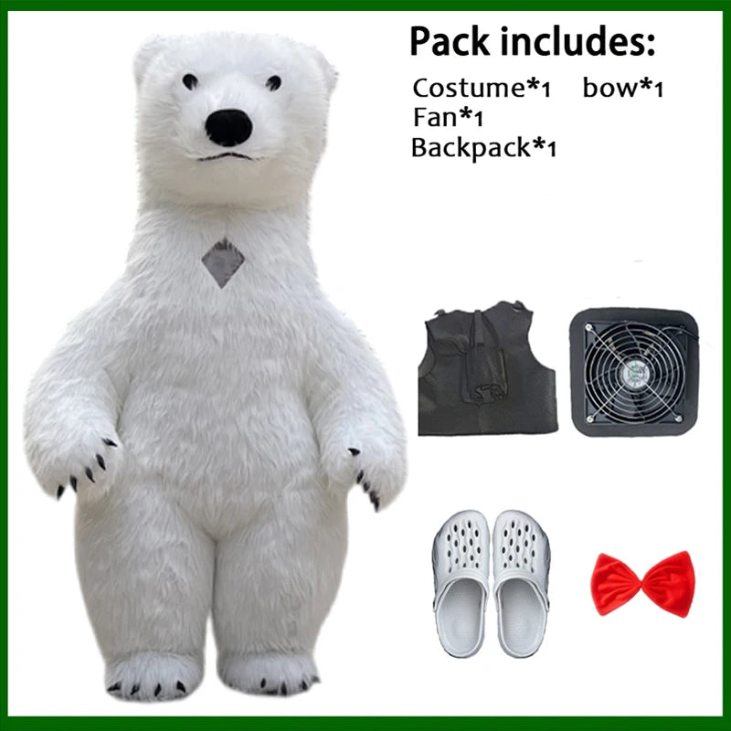 Costume gonflable de Panda ours polaire de 2M/2.6M/3M pour la publicité de noël Halloween Costume de mascotte drôle Animal