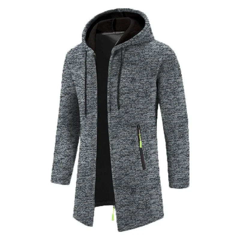 Sweats à capuche à manches longues PVD pour hommes avec fermeture éclair, sweats à capuche surdimensionnés, veste d'hiver, manteau, pull noir
