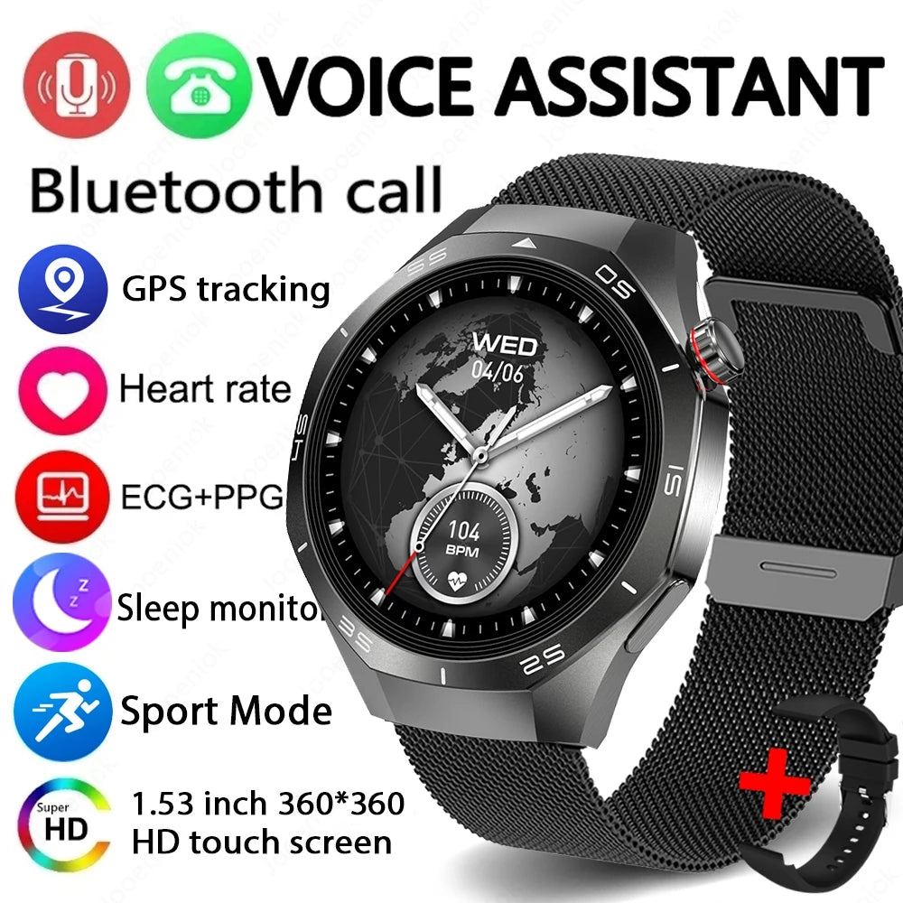 2025 nouveau GT5 Pro GPS piste montre intelligente hommes 360*360 AMOLED écran NFC BT appel étanche moniteur de santé homme montres intelligentes IOS
