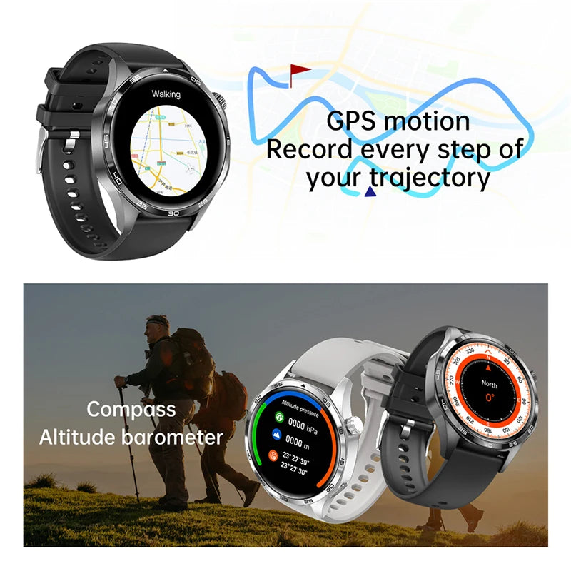 2025 nouveau GT5 Pro GPS piste montre intelligente hommes 360*360 AMOLED écran NFC BT appel étanche moniteur de santé homme montres intelligentes IOS