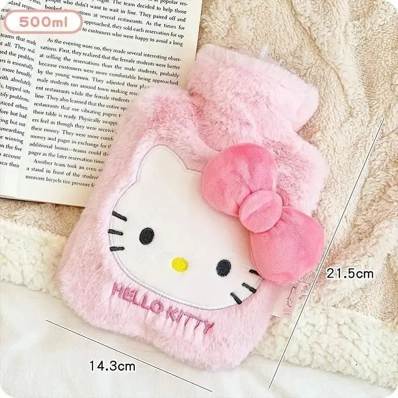 Hello Kitty Kuromi peluche Portable mignon dessin animé bouteille d'eau chaude chaud hiver Anime chaleur sac d'eau bonnes choses pour dortoir fille cadeau