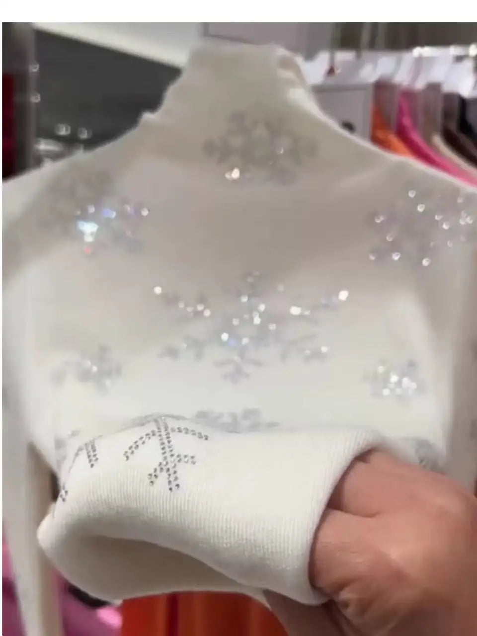 Nouveau dans la tendance étincelle diamants forage chaud blanc cassé pull femmes automne hiver tricots haut tricoté pulls femme vêtements