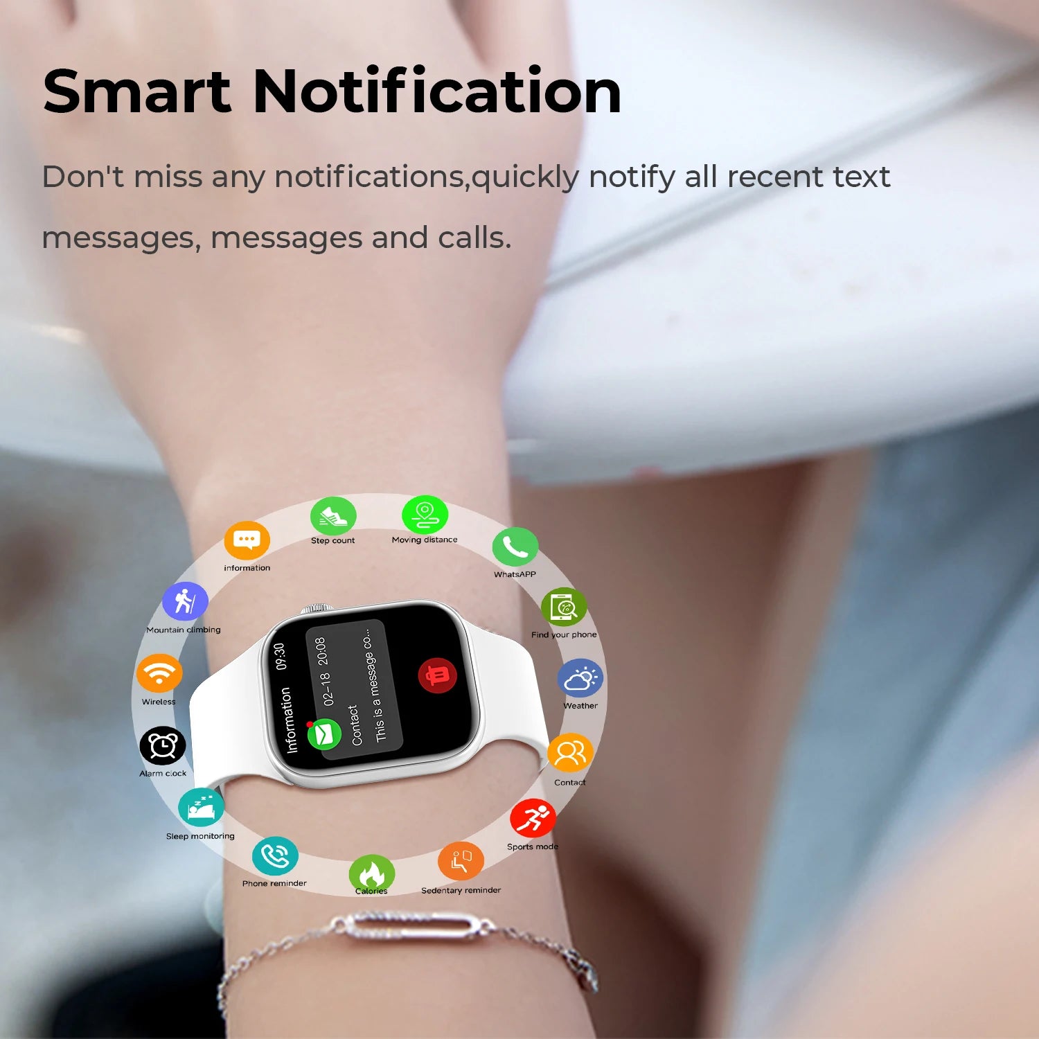 SIMSONLAB nouvelle montre intelligente Bluetooth appel musique caméra contrôle surveillance de la fréquence cardiaque Modes multisports pour hommes femmes Android IOS