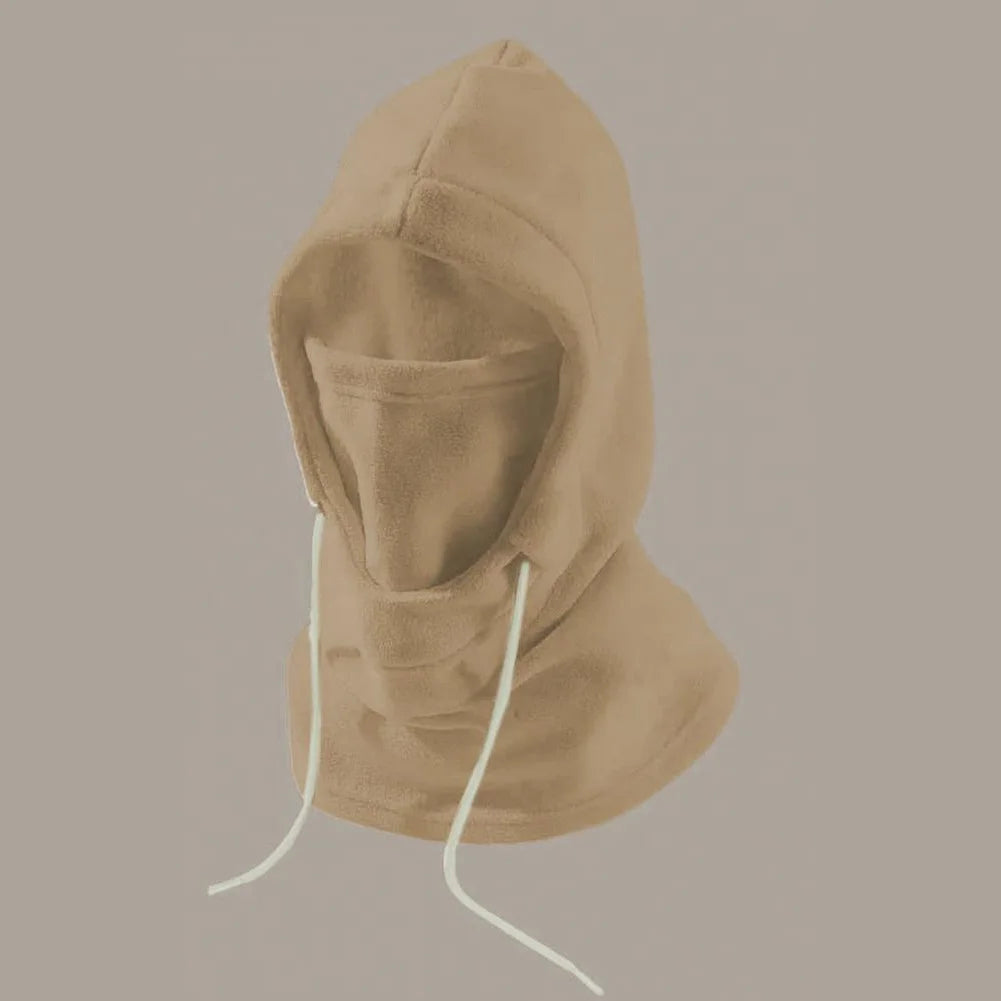Cagoule chauffe-cou en polaire d'hiver, capuche à cordon réglable, masque de Ski unisexe léger et doux pour le cyclisme et les Sports de plein air, 1 pièce