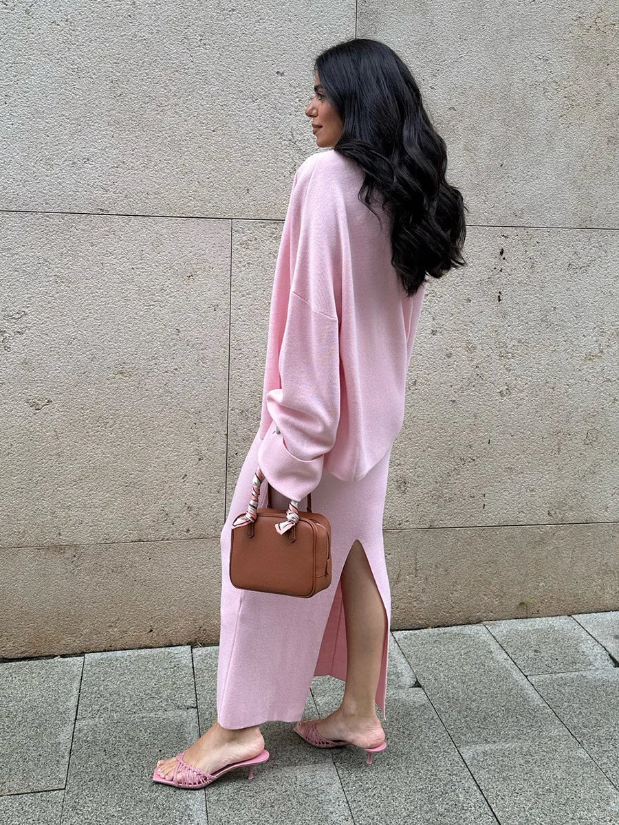 2025  Women  Set Soft Long Sleeve Cardigan Chic