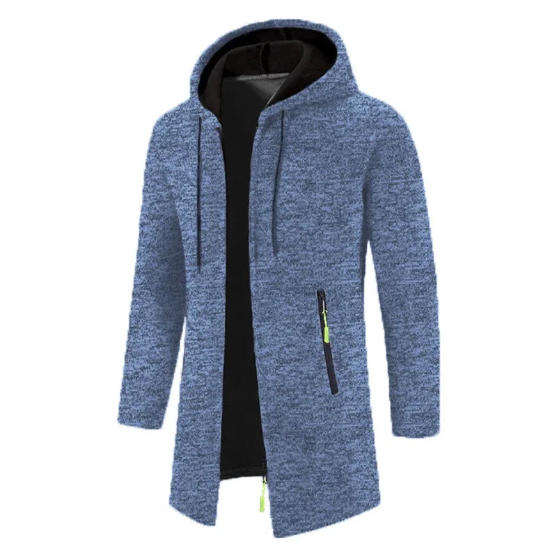 Sweats à capuche à manches longues PVD pour hommes avec fermeture éclair, sweats à capuche surdimensionnés, veste d'hiver, manteau, pull noir