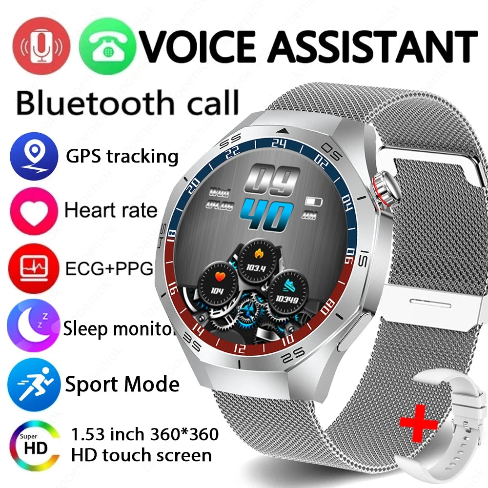 2025 nouveau GT5 Pro GPS piste montre intelligente hommes 360*360 AMOLED écran NFC BT appel étanche moniteur de santé homme montres intelligentes IOS