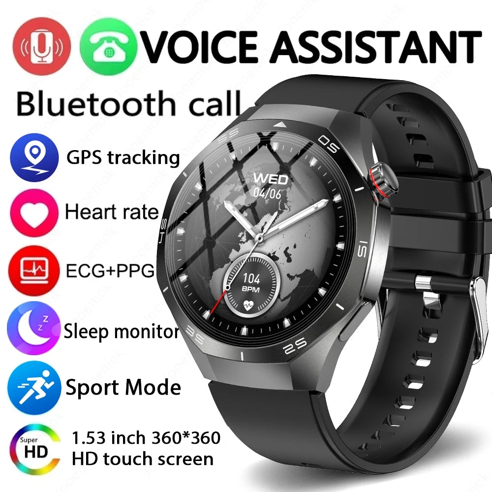 2025 nouveau GT5 Pro GPS piste montre intelligente hommes 360*360 AMOLED écran NFC BT appel étanche moniteur de santé homme montres intelligentes IOS