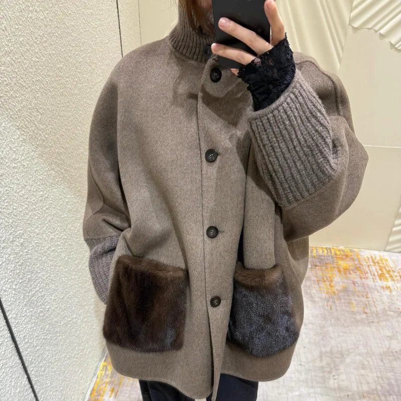 Plaid tricot femmes pull à manches longues lâche dame pull 2025 mode automne hiver décontracté Argyle ample col rond vêtements d'extérieur pour femmes