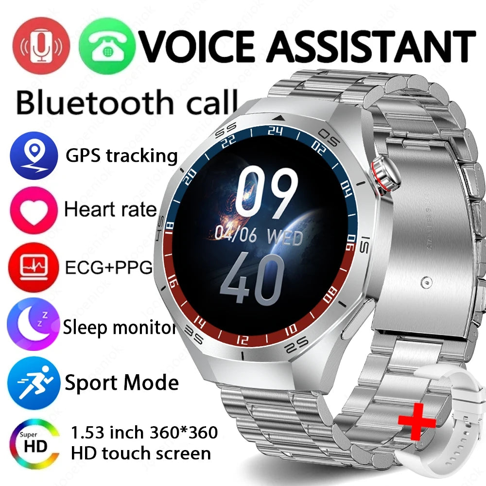 2025 nouveau GT5 Pro GPS piste montre intelligente hommes 360*360 AMOLED écran NFC BT appel étanche moniteur de santé homme montres intelligentes IOS