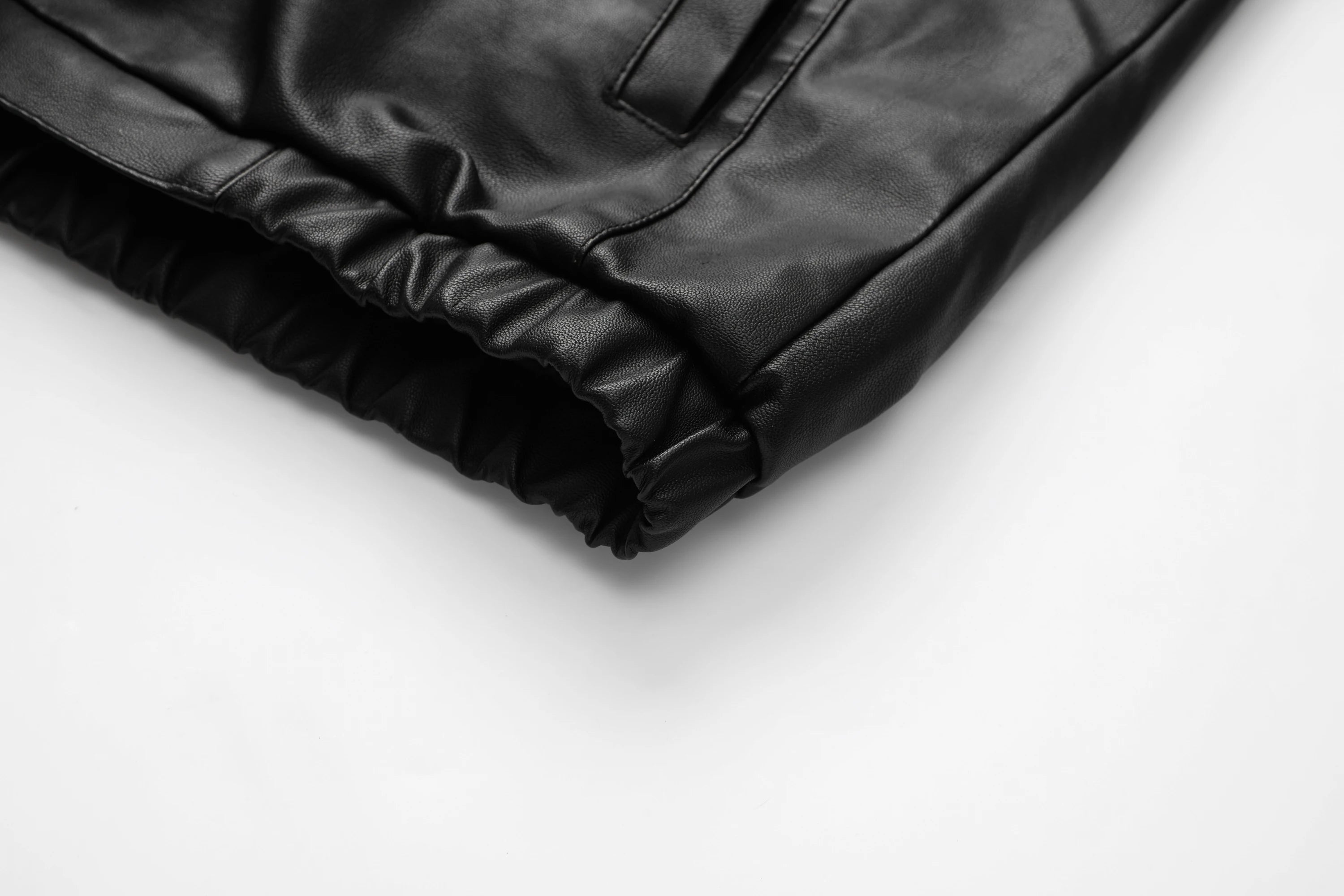 Veste de motard noire décontractée pour hommes, cuir PU à capuche