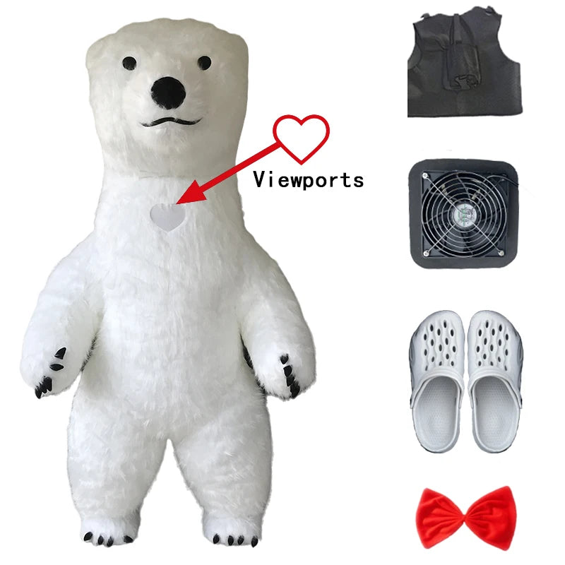 Costume gonflable de Panda ours polaire de 2M/2.6M/3M pour la publicité de noël Halloween Costume de mascotte drôle Animal