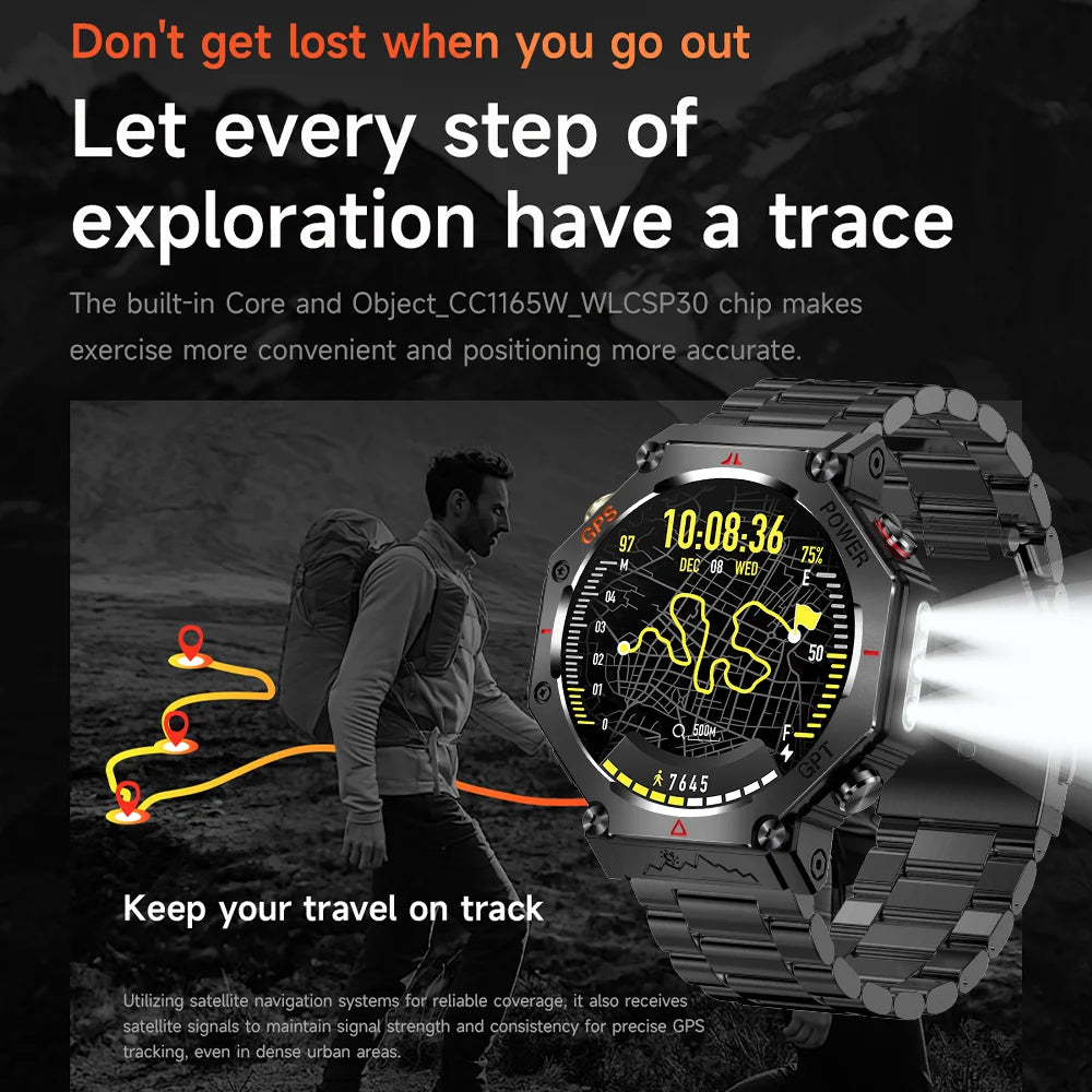 2025 pour HUAIWE militaire extérieur GPS sport montre intelligente hommes 1.39 "5ATM étanche 530mAh ChatGPT AI Assistant boussole Smartwatch