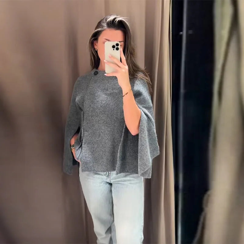 Cardigan décontracté à lacets pour femmes, couleur unie, tricot ample, Chic, manches chauve-souris, pulls tricotés, nouvelle collection automne 2025