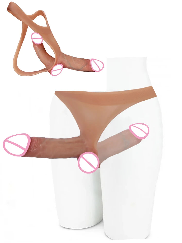 Réaliste énorme sangle sur gode Silicone souple grand gode portable jouets sexuels pour adultes Stimulation vaginale grand gode pénis pour les femmes