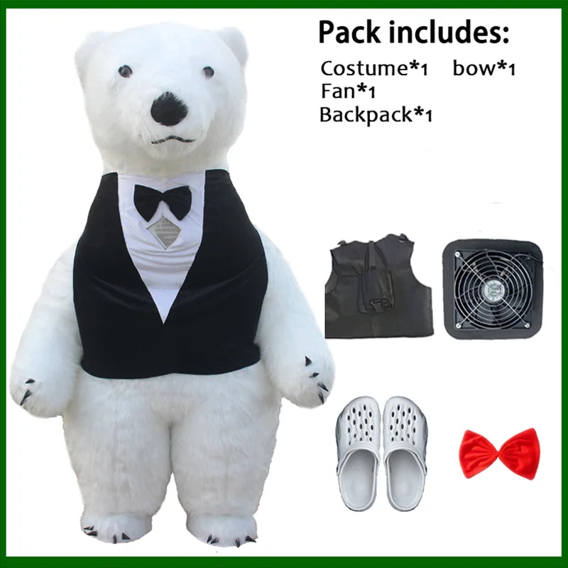 Costume gonflable de Panda ours polaire de 2M/2.6M/3M pour la publicité de noël Halloween Costume de mascotte drôle Animal