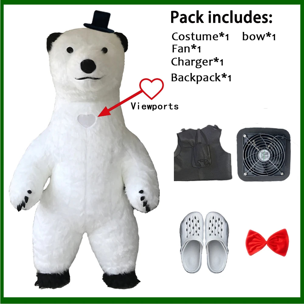 Costume gonflable de Panda ours polaire de 2M/2.6M/3M pour la publicité de noël Halloween Costume de mascotte drôle Animal