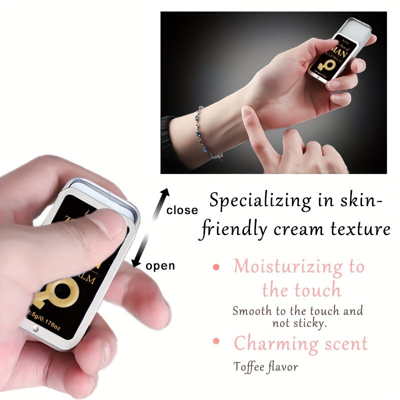 Lansiyi Men's Solid Perfume Balm - 0.176oz, Refreshing & Long-Lasting Scent with Coconut Lubricant, Bergamot & Lavender, Beverage-Free