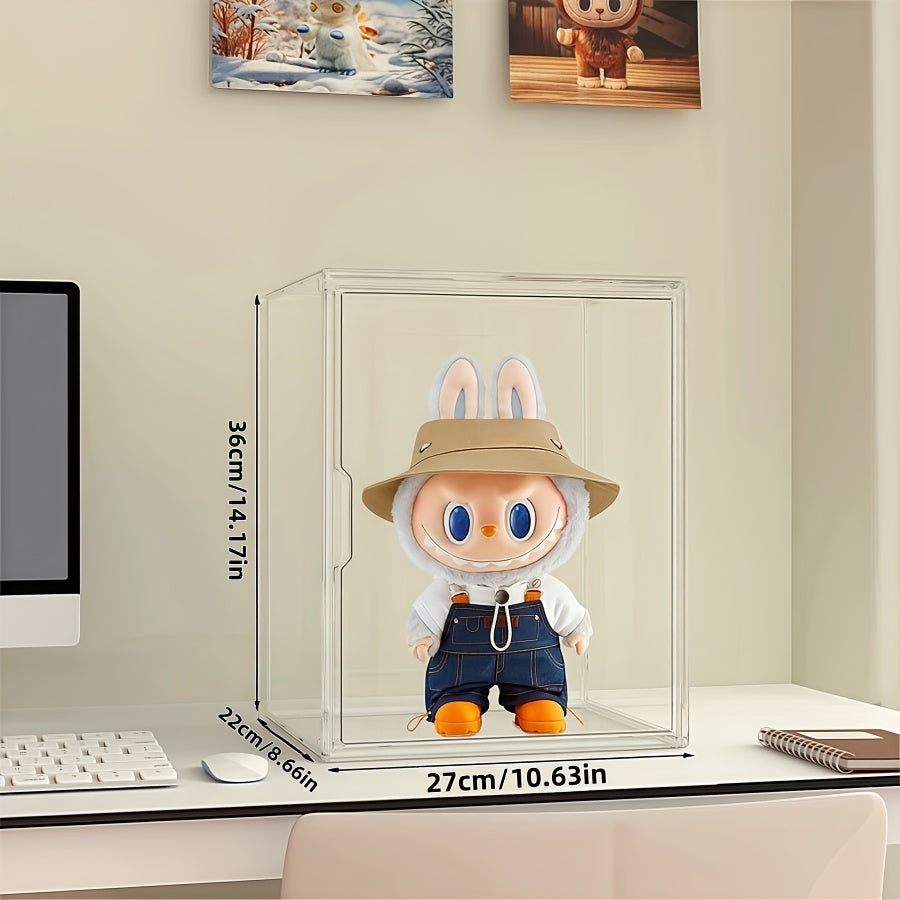 1pc Acrylic LABUBU Transparent Collection Cabine